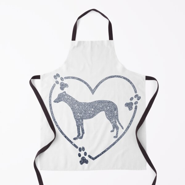 Item preview, Greyhound Standing Heart Paw Prints Silver Glitter-look designed and sold by GreytGraphicals.