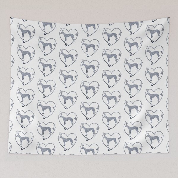 Item preview, Greyhound Standing Heart Paw Prints  Silver Glitter-look designed and sold by GreytGraphicals.