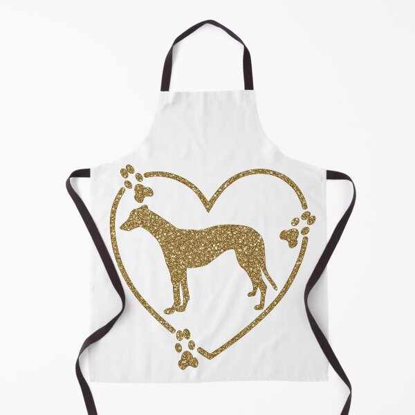 Item preview, Greyhound Standing Heart Paw Prints Gold Glitter-look designed and sold by GreytGraphicals.