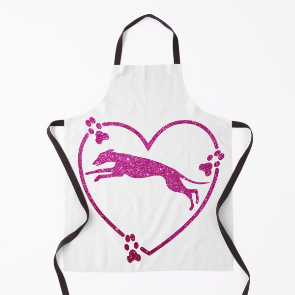 Item preview, Greyhound Running Heart Paw Prints Pink Glitter-look designed and sold by GreytGraphicals.