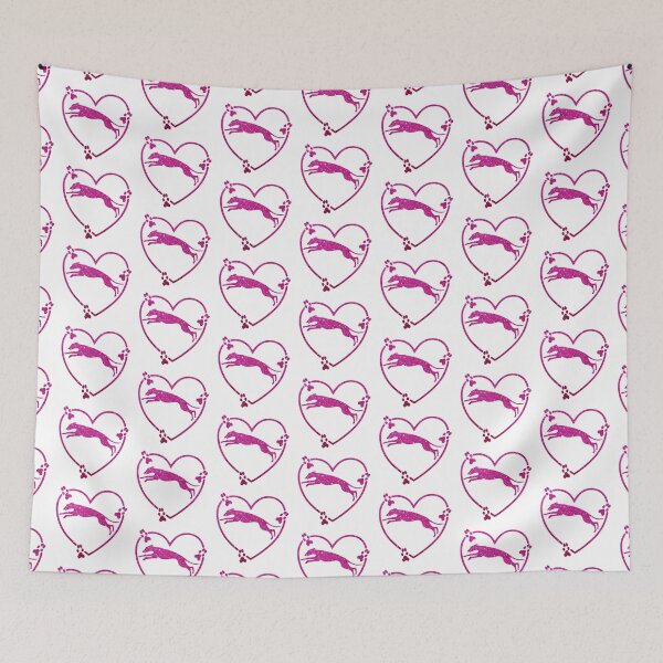 Item preview, Greyhound Running Heart Paw Prints Pink Glitter-look designed and sold by GreytGraphicals.