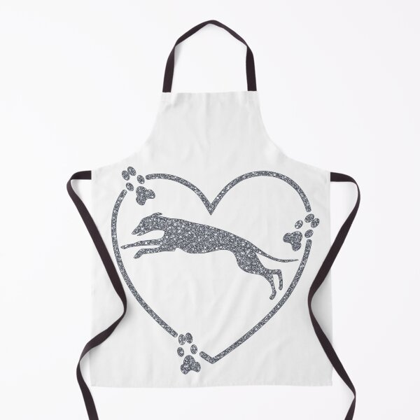 Item preview, Greyhound Running Heart Paw Prints Silver Glitter-look designed and sold by GreytGraphicals.