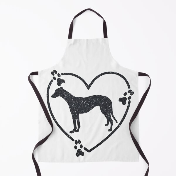Item preview, Greyhound Standing Heart Paw Prints Black Glitter-look designed and sold by GreytGraphicals.