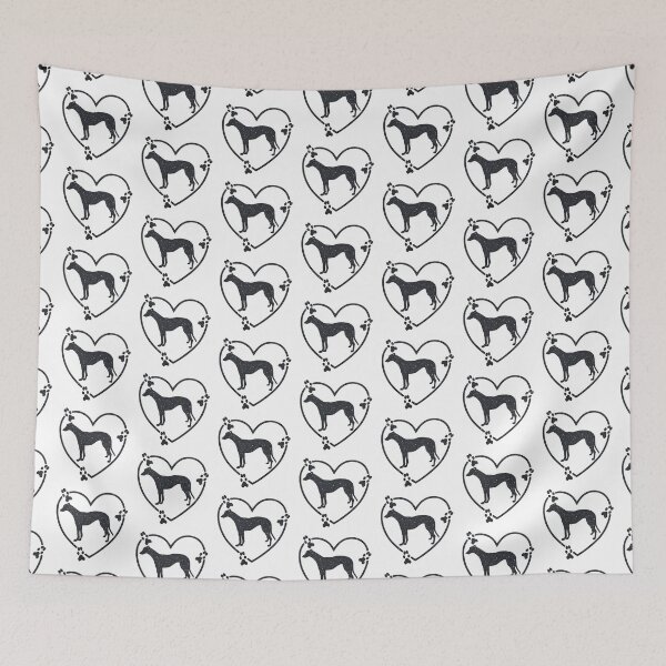 Item preview, Greyhound Standing Heart Paw Prints Black Glitter-look designed and sold by GreytGraphicals.