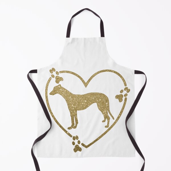 Item preview, Greyhound Standing Heart Paw Prints Gold Glitter-look 2 designed and sold by GreytGraphicals.