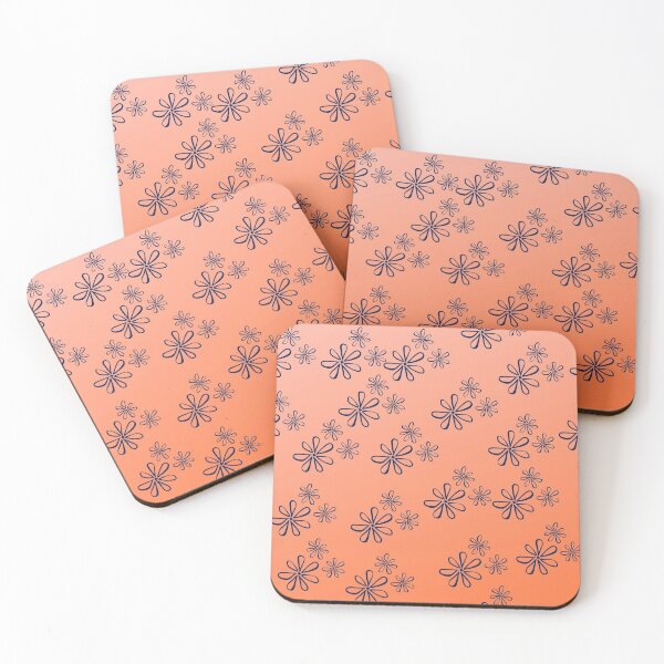 Item preview, Navy And Orange Flowers designed and sold by loveoceanair.