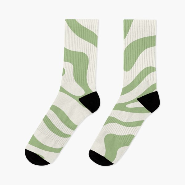 Item preview, Modern Retro Liquid Swirl Abstract Pattern in Cream and Light Sage Green designed and sold by kierkegaard.