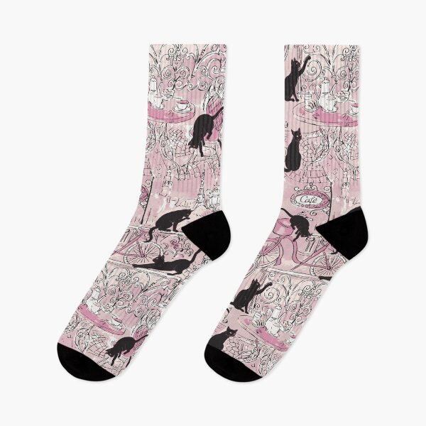 Item preview, Cats on a romantic visit to a café in Paris | Vintage pattern designed and sold by Petra Becker.