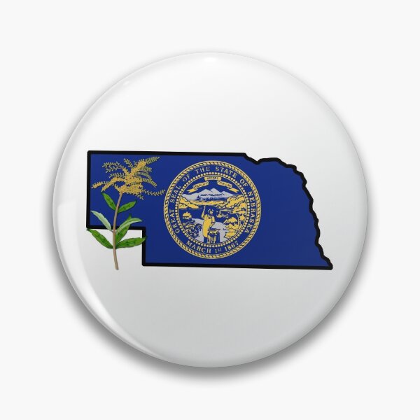 Item preview, State of Nebraska Flag with State Flower Goldenrod designed and sold by Gsallicat.
