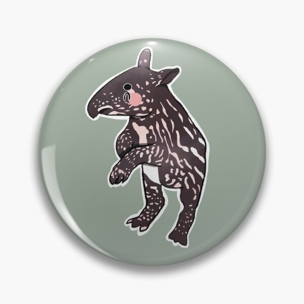 Item preview, Black Tapir - Cute Black and Green Digital Illustration Animal Pattern designed and sold by TheRainbowRoom.