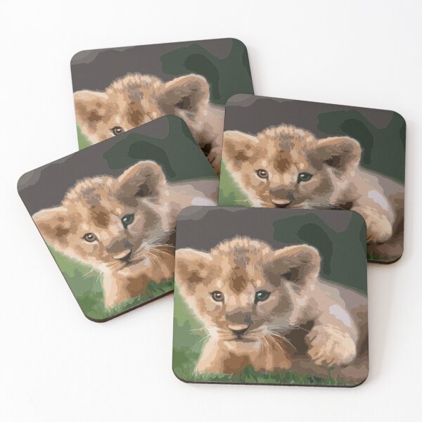 Item preview, The baby lion cub is preparing to attack its prey. designed and sold by Karine Dupras.