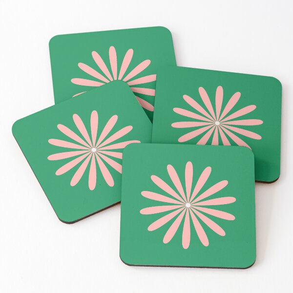 Item preview, Big Daisy Retro Minimalist Flower in Pink and Bright Green designed and sold by kierkegaard.