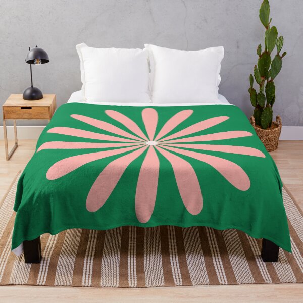 Artikelvorschau, Big Daisy Retro Minimalist Blume in Pink und Hellgrün entworfen und verkauft von kierkegaard.