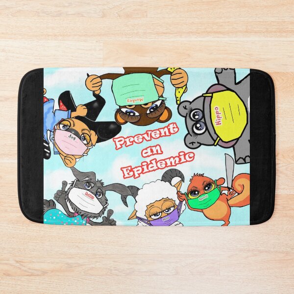 Item preview, Prevent an epidemic - Cute animals ( dog , monkey, hippo, rabbit, sheep , squirrel )  designed and sold by Shirley cute art .