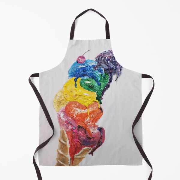 Item preview, Ice-cream cone mixed media painting. 3D paints dribbling creamy paints. designed and sold by Sanscapes.