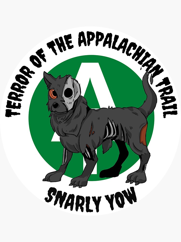 "Snarly Yow, Terror of the Appalachian Trail" Sticker by CleverCryptid