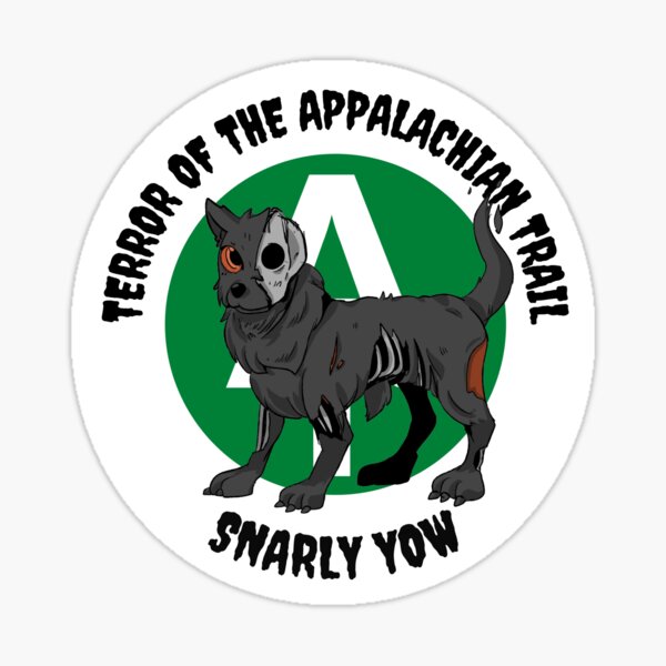 snarly-yow-terror-of-the-appalachian-trail-sticker-by-clevercryptid