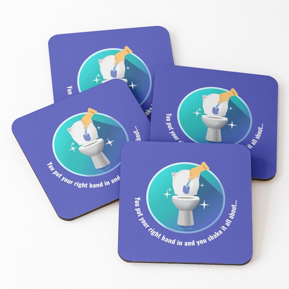 You Put Your Right Hand In And You Shake It All About Toilet Fun Coasters (Set of 4)