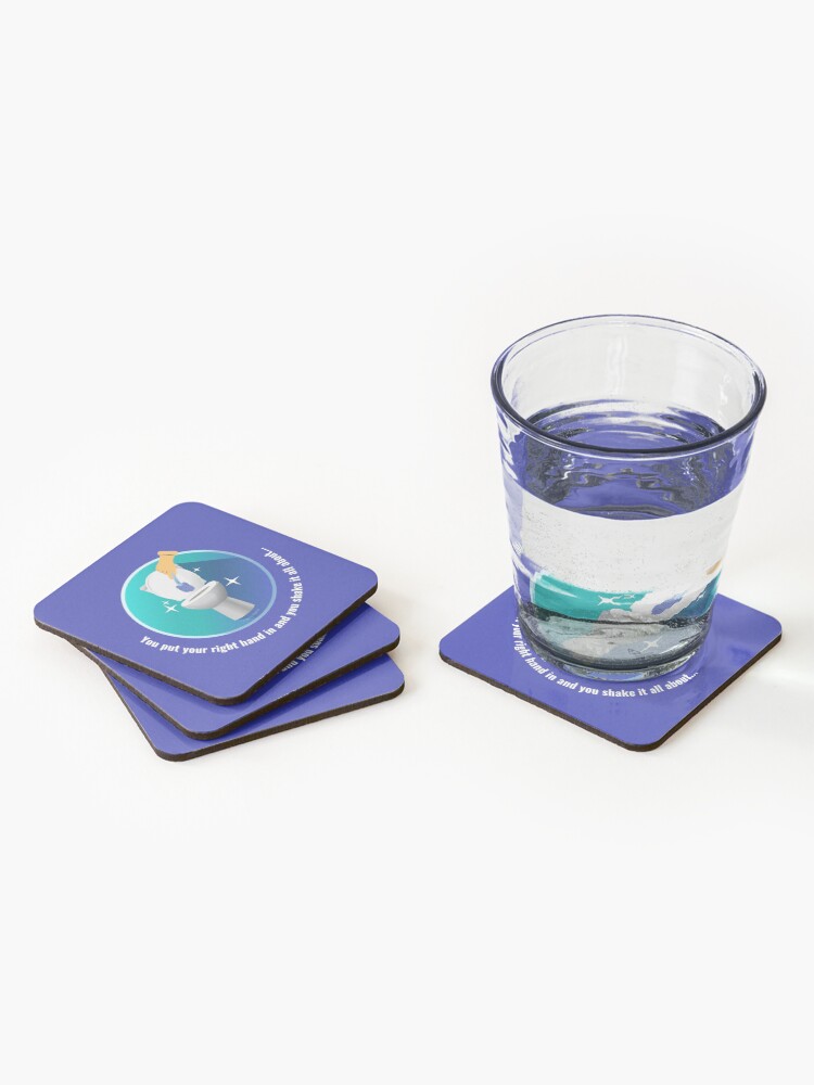 Alternate view of You Put Your Right Hand In And You Shake It All About Toilet Fun Coasters (Set of 4)