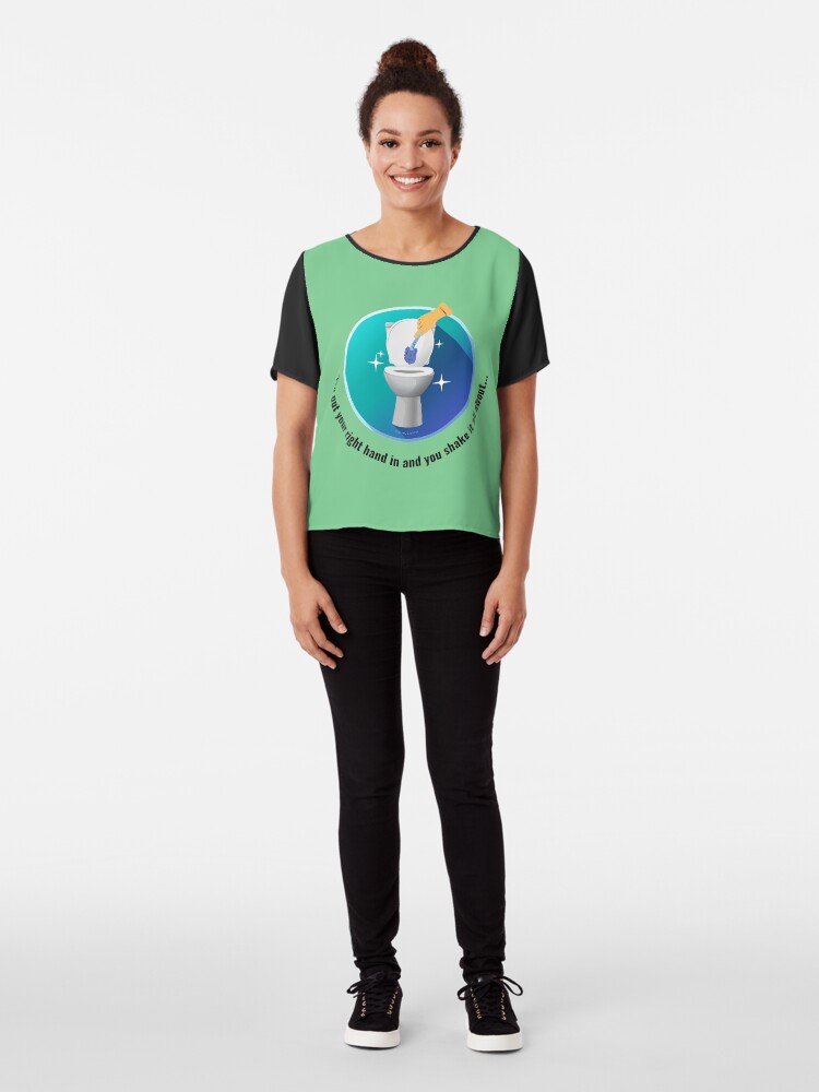 Alternate view of You Put Your Right Hand In And You Shake It All About Toilet Fun Chiffon Top