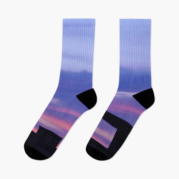 Item preview, evening cloudy sunset sky multicolor pastel pink purple blue bleeding colours silhouette photography designed and sold by leiriin.