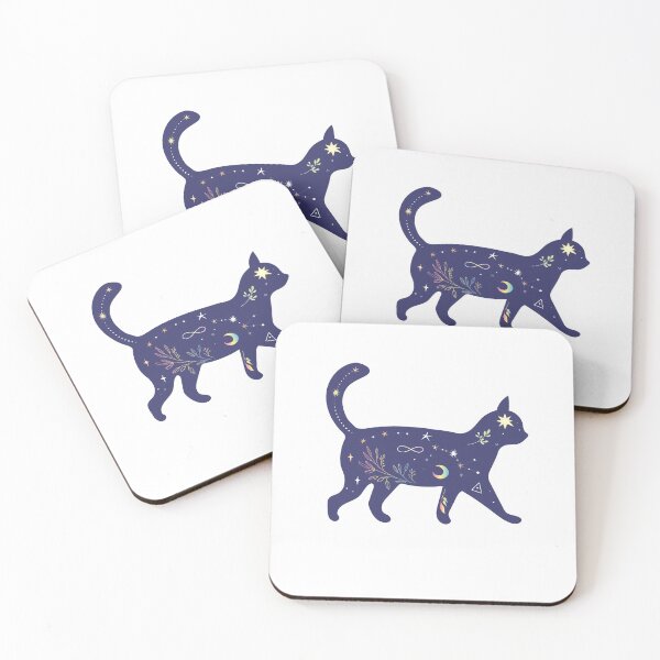 Item preview, Mystic Cat Cosmos cat silhouette designed and sold by Starfoxart.