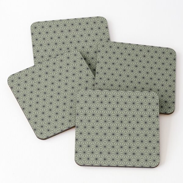 Aperçu de l'œuvre Artichaut Vert Asanoha - Motif traditionnel japonais créée et vendue par KinitaDesign.