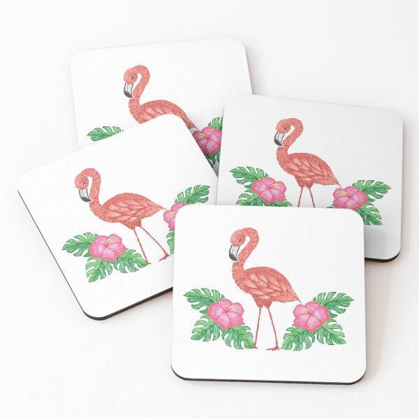Item preview, Hand drawn flamingo and tropical flower designed and sold by Somjaijaithieng.