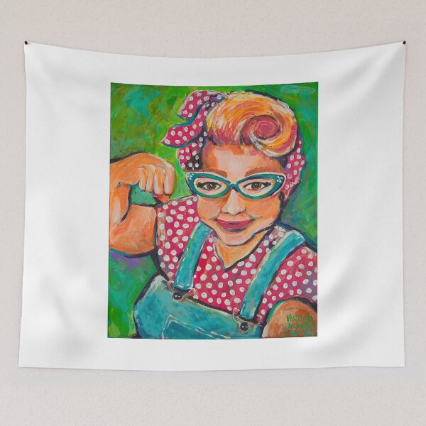 Item preview, Portrait of Vintage JoAnn( age 63)  as Rosie the Riveter. designed and sold by vintagejoann.