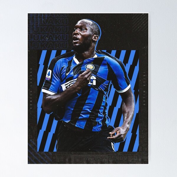 Romelu Lukaku, Lautaro Martinez Inter Milan Icon Football Poster