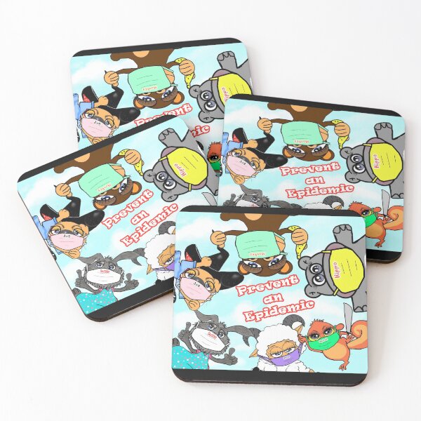 Item preview, Prevent an epidemic - Cute animals ( dog , monkey, hippo, rabbit, sheep , squirrel )  designed and sold by Shirley cute art .