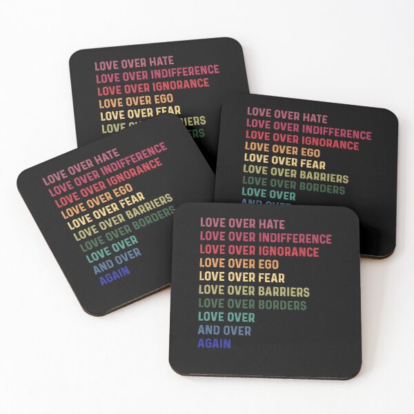 Item preview, Love over hate indifference ignorance ego fear barriers borders Love over and over again designed and sold by ElsieUnderwood.