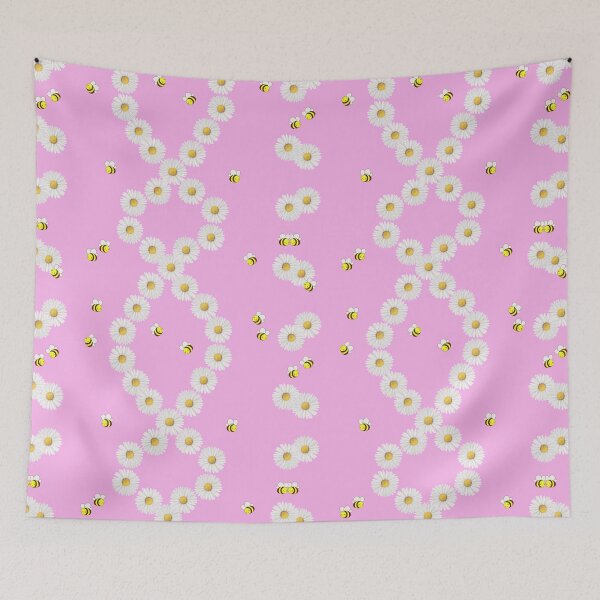 Item preview, Bees Love Daisy pink pattern designed and sold by eyoginminimal.