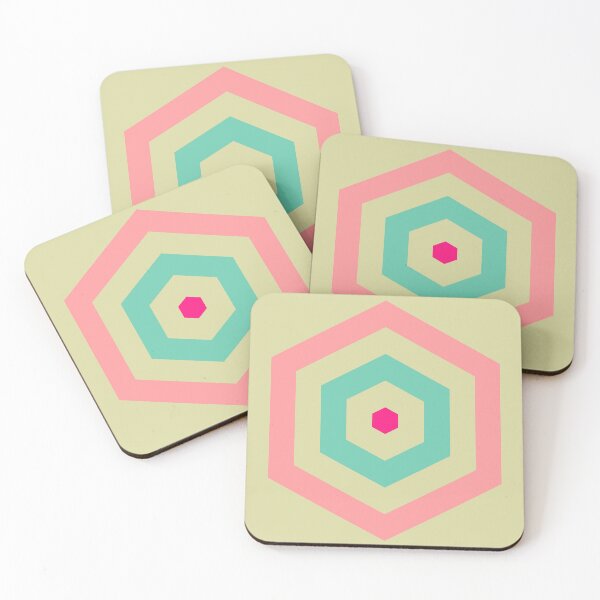 Aperçu de l'œuvre Motif géométrique: Hexagon Hive: Rose / Bleu créée et vendue par Red Wolf.
