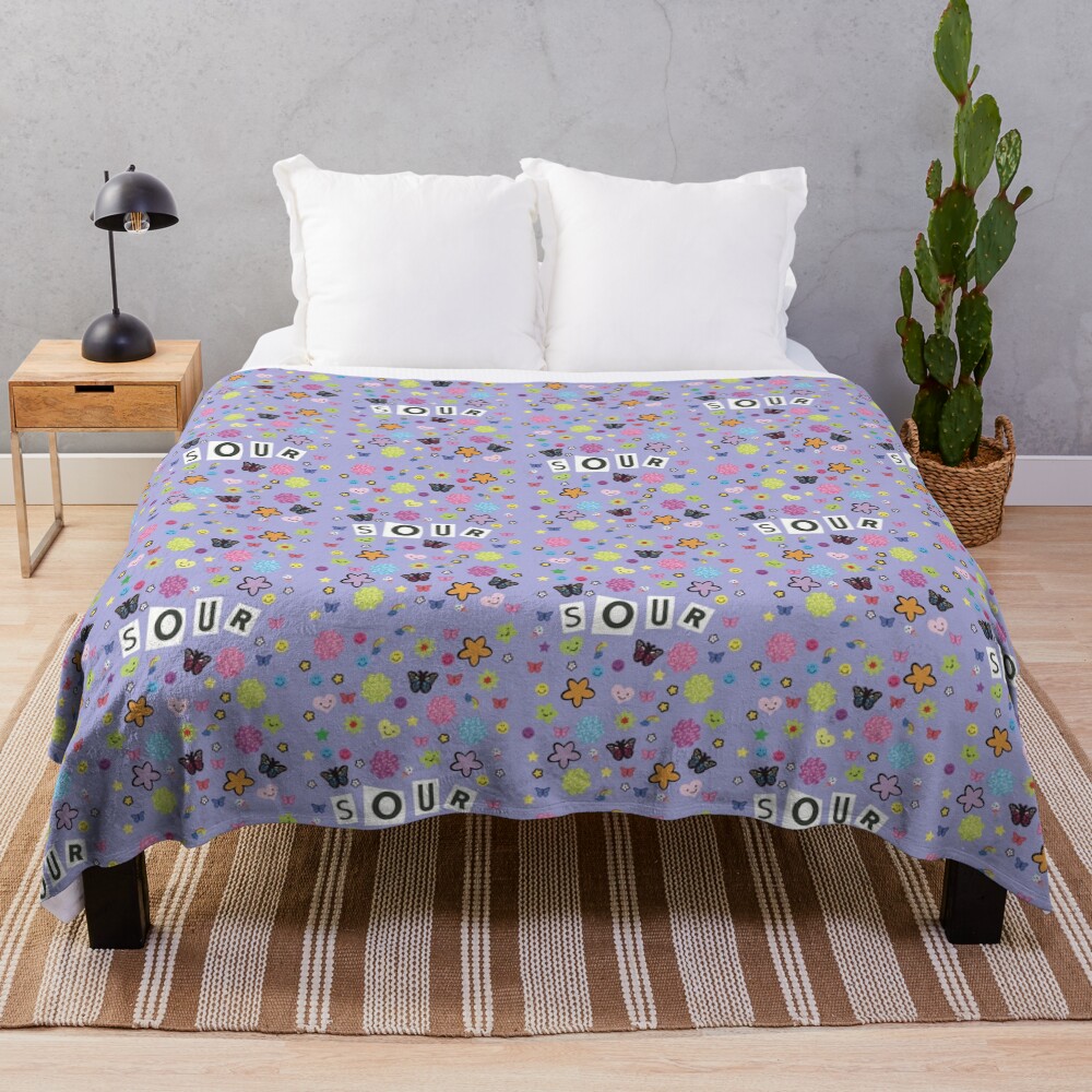 Sour Title + Stickers Throw Blanket