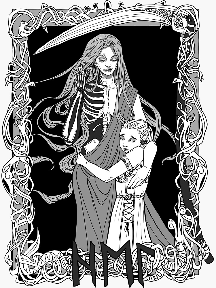 Thumbnail 3 of 3, Sticker, Hel, Caretaker of the Dead designed and sold by WolfTheRed.