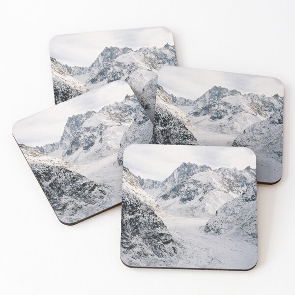 Mer De Glace Glacier, Chamonix Mont-Blanc Coasters (Set of 4)