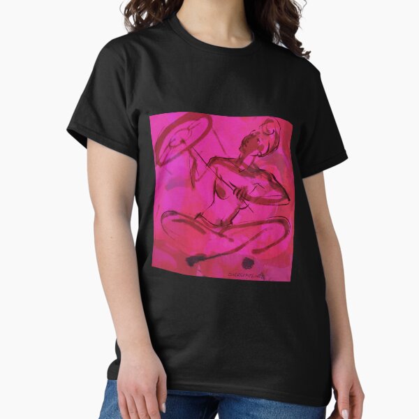 Magenta Model with Umbrella Classic T-Shirt
