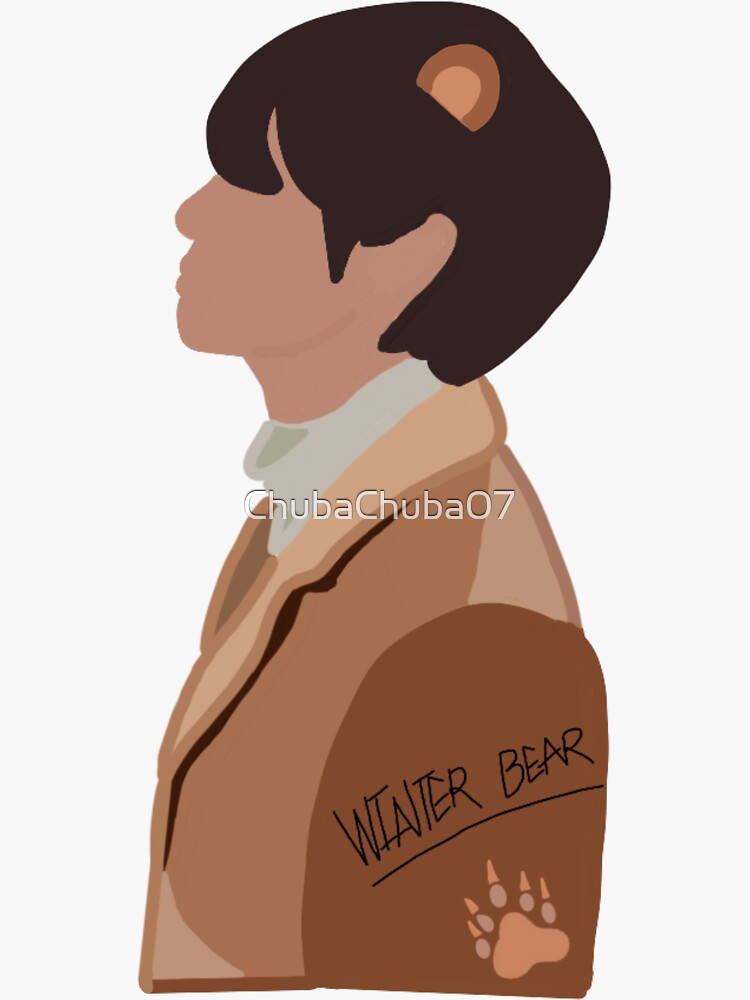 Winter Bear Kim Taehyung BTS V Minimalist Tote Bag, Jungkook, Jin, RM, Jimin, Suga, Yoongi, J-hope, K-pop Aesthetic