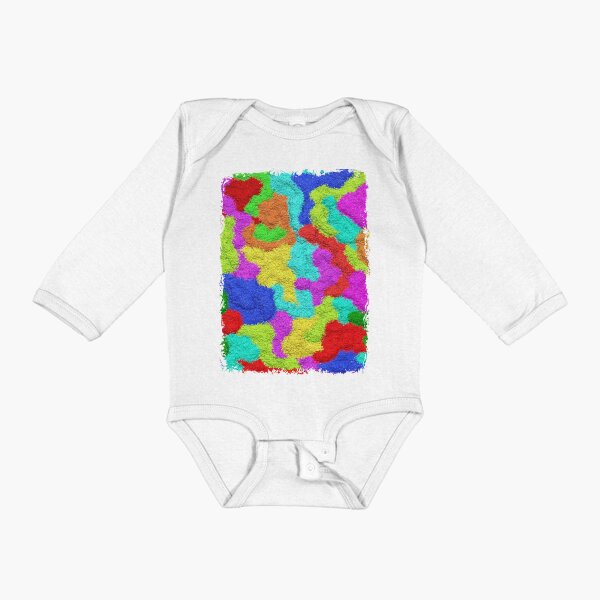 Psychedelic Glitter Pattern Long Sleeve Baby One-Piece