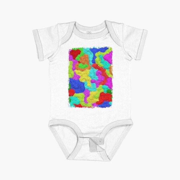 Psychedelic Glitter Pattern Short Sleeve Baby One-Piece