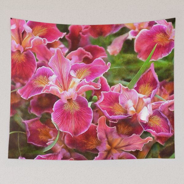 Item preview, Orangish Pink Late Spring Irises designed and sold by SeaChangeDesign.