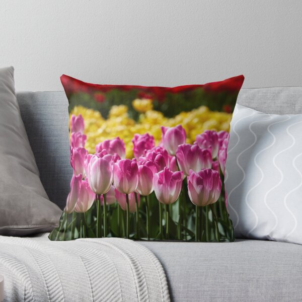 wonderful tulip garden Throw Pillow