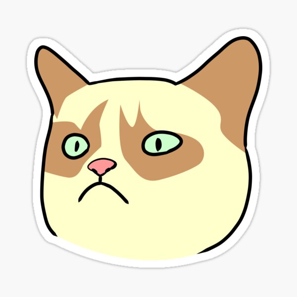 grumpy cat breed face memes for grumpy cat owner Sticker