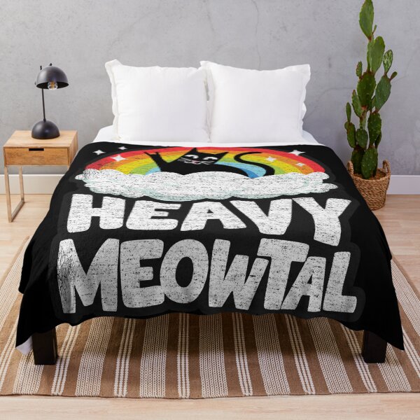 Item preview, Heavy Meowtal Funny Cat Retro Rainbow Heavy Metal Cats  designed and sold by Stronzi.