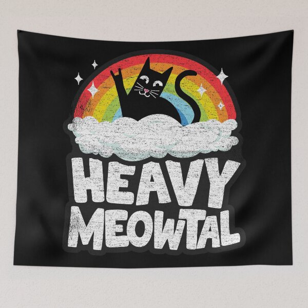 Item preview, Heavy Meowtal Cat Retro Heavy Metal Gatos Divertido designed and sold by Stronzi.