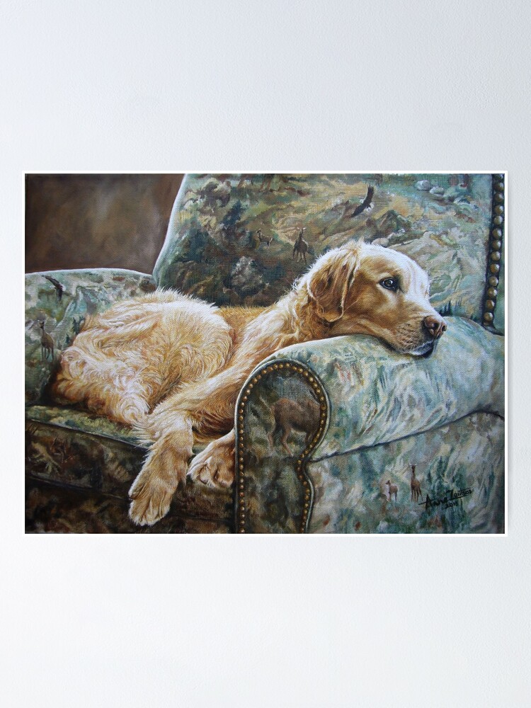 Alternate view of Golden Retriever in Chair Poster