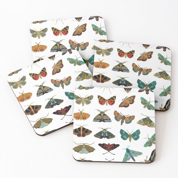 Item preview, Stickersheet linoprint moth moth butterfly designed and sold by AtessaBien.