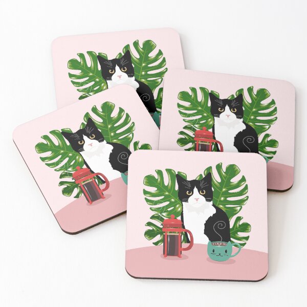 Item preview, Tuxie Cat and Coffee designed and sold by KilkennyCat Art.