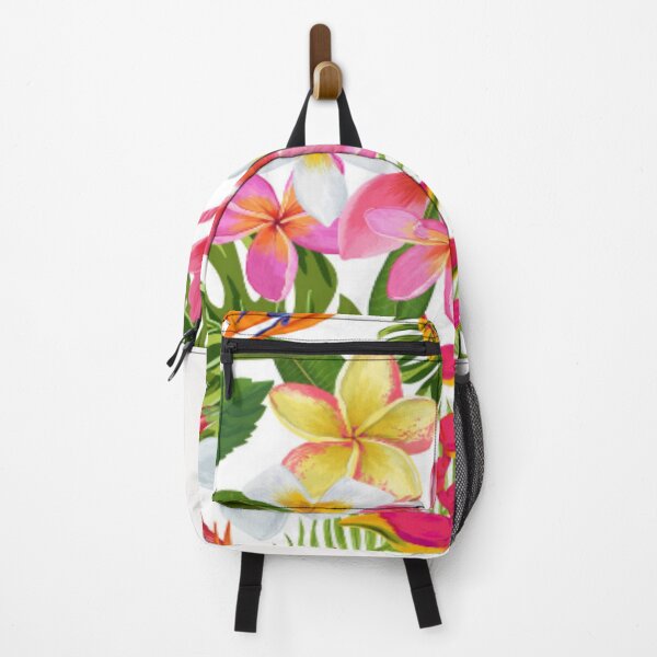 Item preview, Vibrant Multi Colored Tropical flowers and palm leaves designed and sold by WearWolfDesigns.